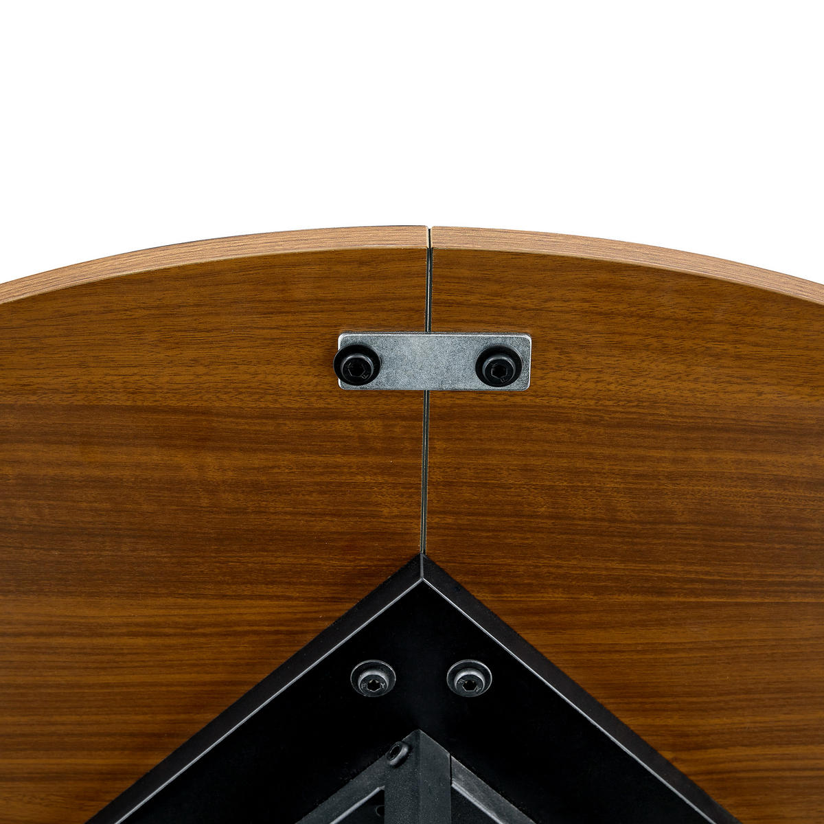 ESSTISCH 107/107/75 cm schwarz walnussfarben aus MDF und Metall mit doppelter Ablage - Schwarz, Holzwerkstoff (107/107/75cm) - OKWISH