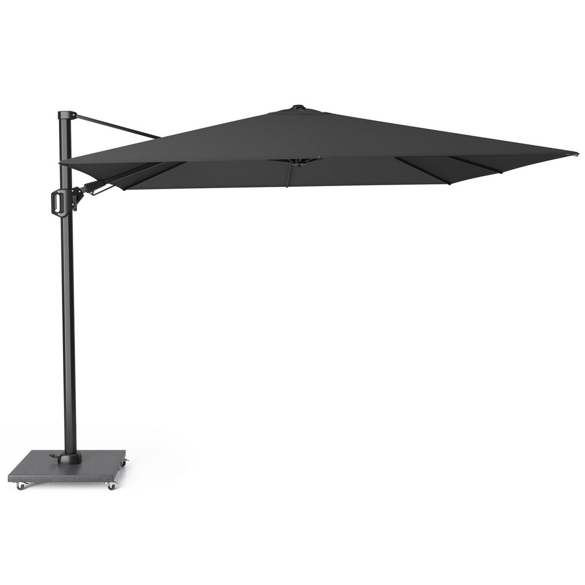AMPELSCHIRM quadratisch 3 x 3m Challenger T² Premium 360° kippbar schwarz/anthrazit - Schwarz, Metall (300/300cm) - Platinum
