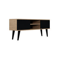 TV-MÖBEL Toronto Schwarz und Holz - Schwarz/Braun, Holzwerkstoff (120/35/55cm) - Petits-meubles