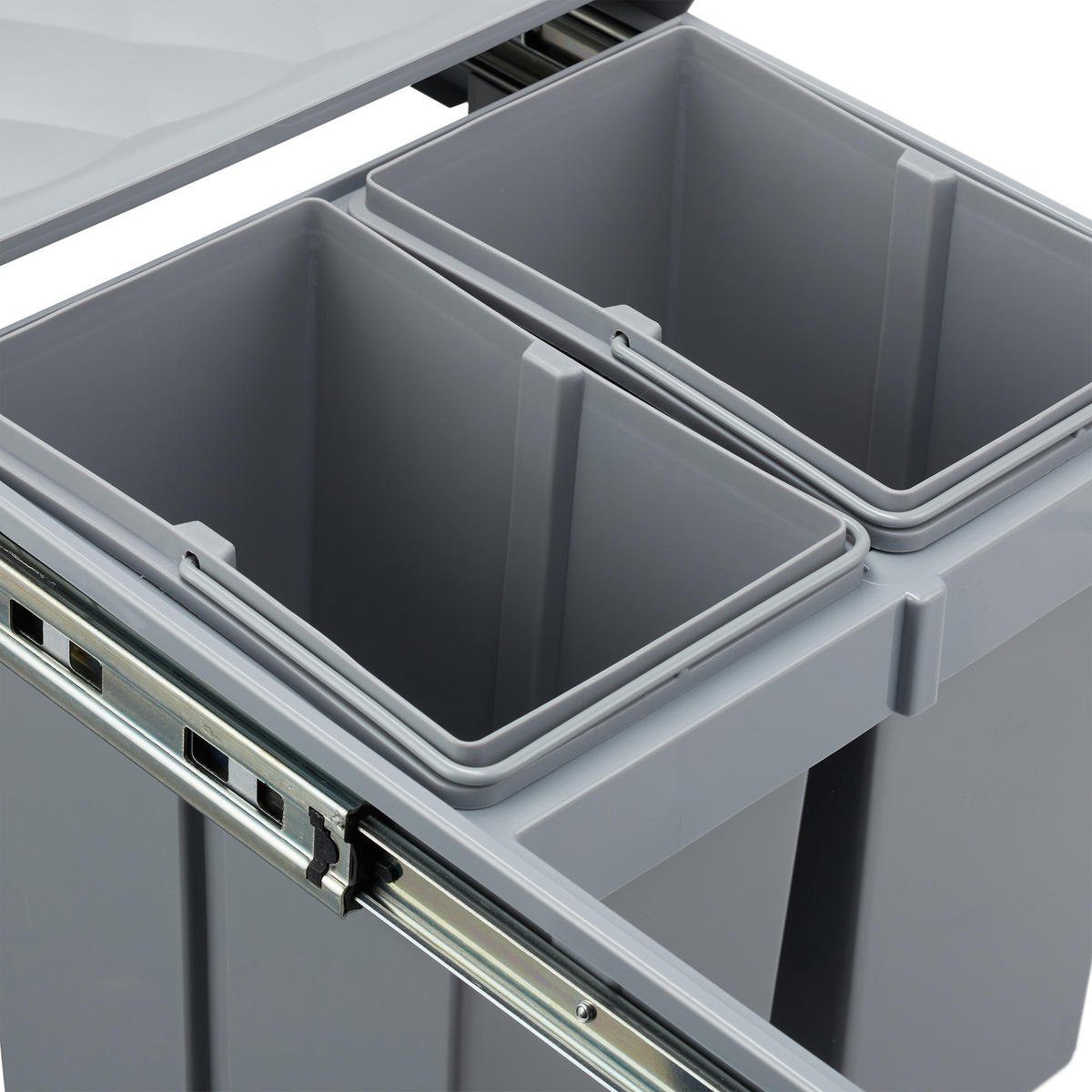 EINBAUMÜLLEIMER - Grau, Kunststoff/Metall (34/34.6/51.8cm) - Relaxdays