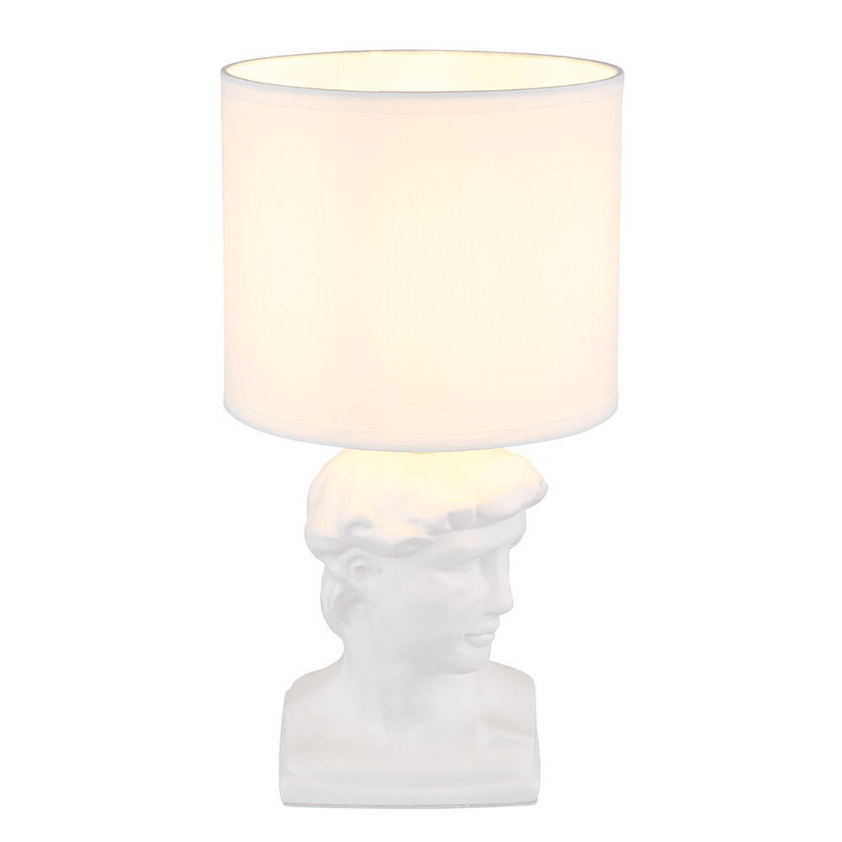 TISCHLEUCHTE HERMES Textil Weiß - Weiß, Textil (17.5/17.5/33cm) - Globo Lighting