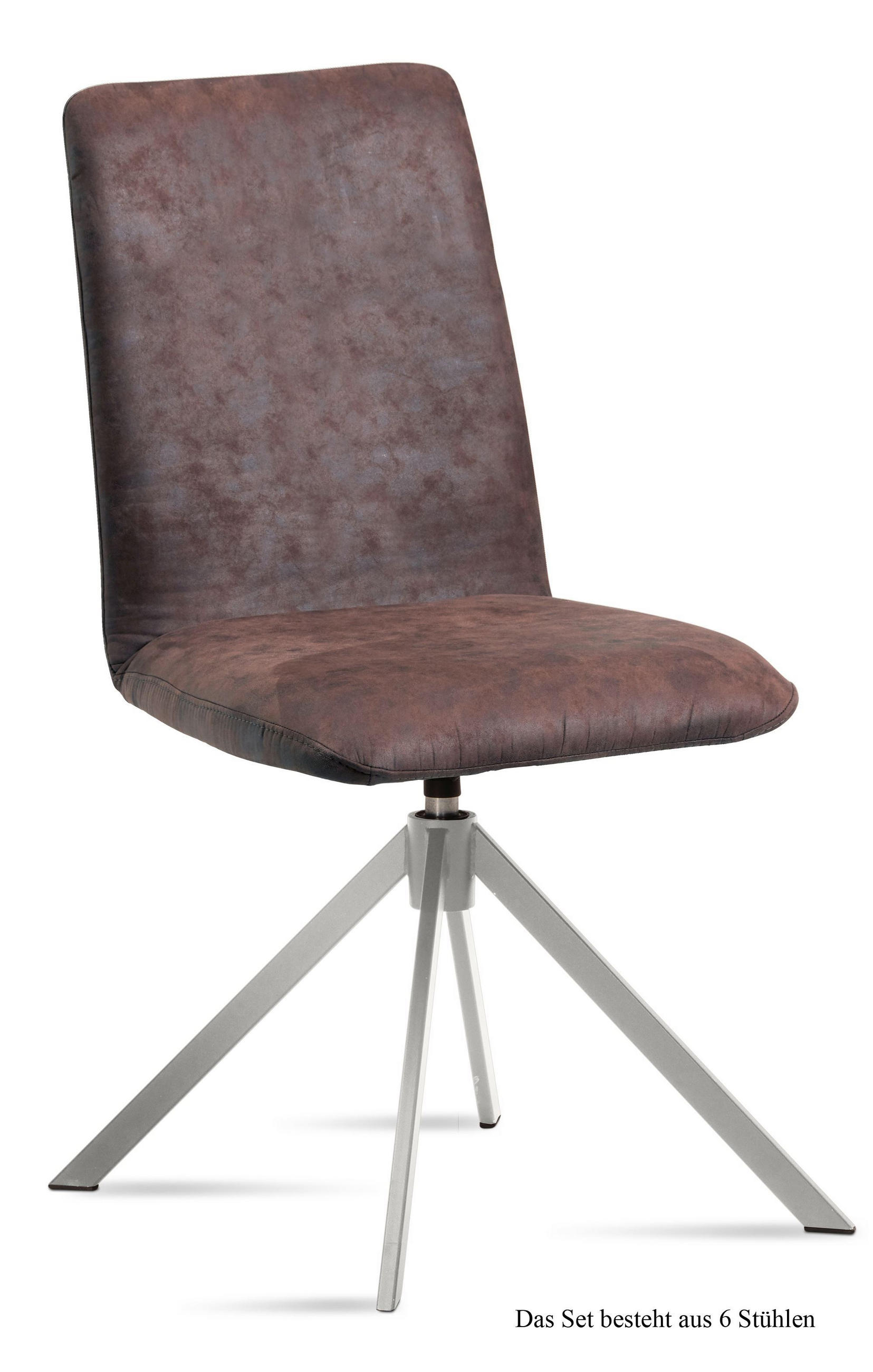ESSZIMMERSTUHL drehbar (6er-Set) Dozene 47x92x60 Edelstahl/Braun - Edelstahlfarben/Braun, Kunststoff (60/92/47cm) - 58aufmkessel