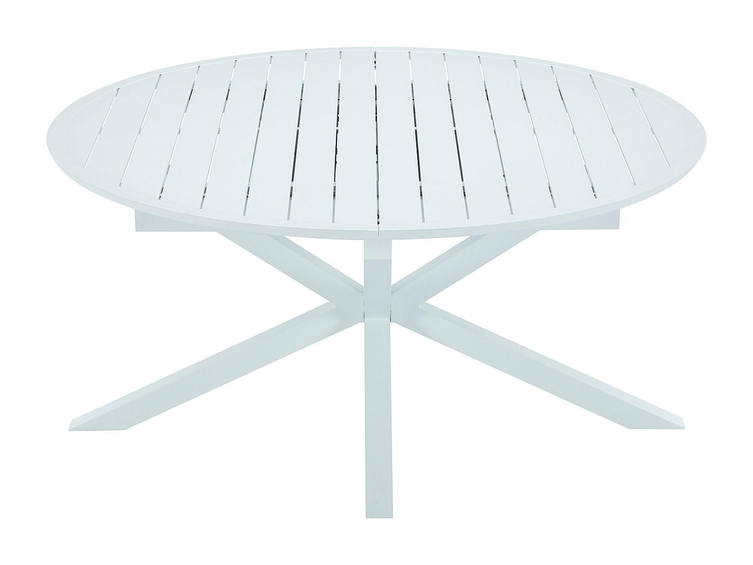 GARTENTISCH - 4 Personen, 6 Personen - Metall - Weiß - - Weiß, Metall (150/204/75cm) - Vente-Unique