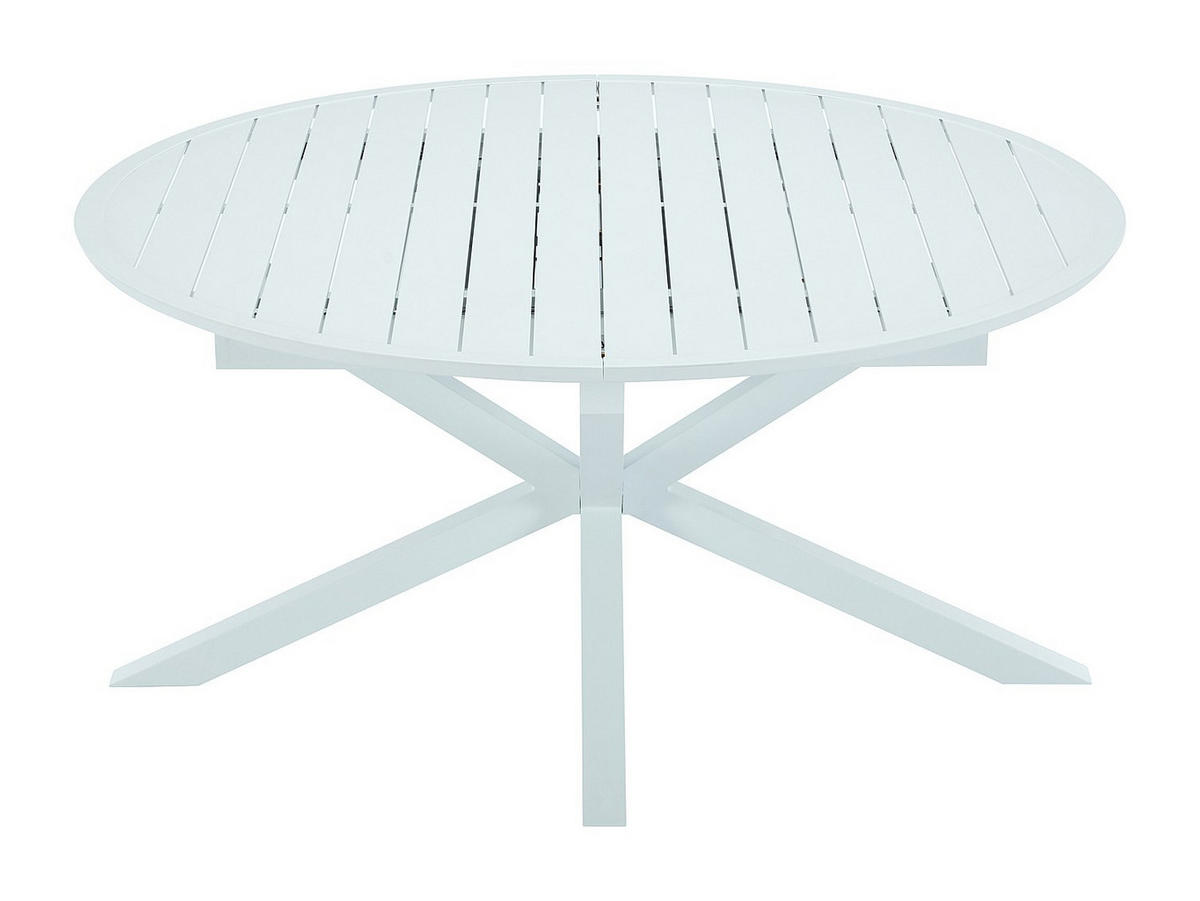 GARTENTISCH - 4 , 6 -Sitzer - Aluminium - weiß - YOHA - Weiß, Metall (150/204/75cm) - Vente-Unique