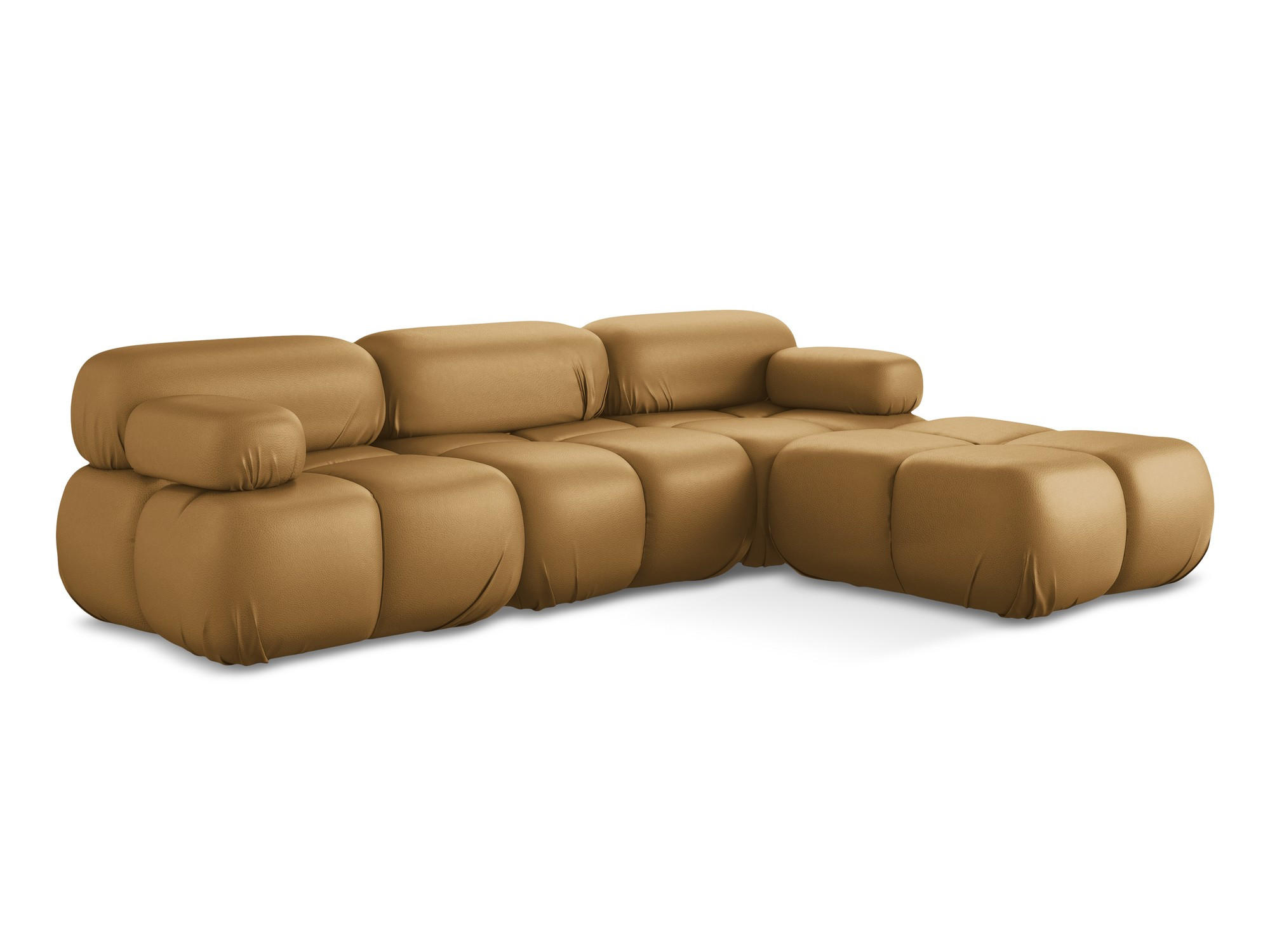 ECKSOFA Beidseitig Kunstleder Braun - Cognac/Schwarz, Leder/Kunststoff (285/191cm) - Makamii
