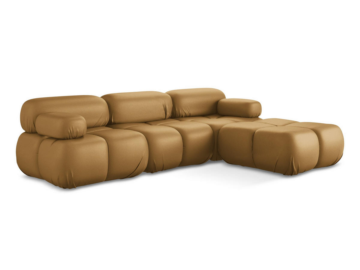 ECKSOFA Beidseitig Kunstleder Braun - Cognac/Schwarz, Leder/Kunststoff (285/191cm) - Makamii