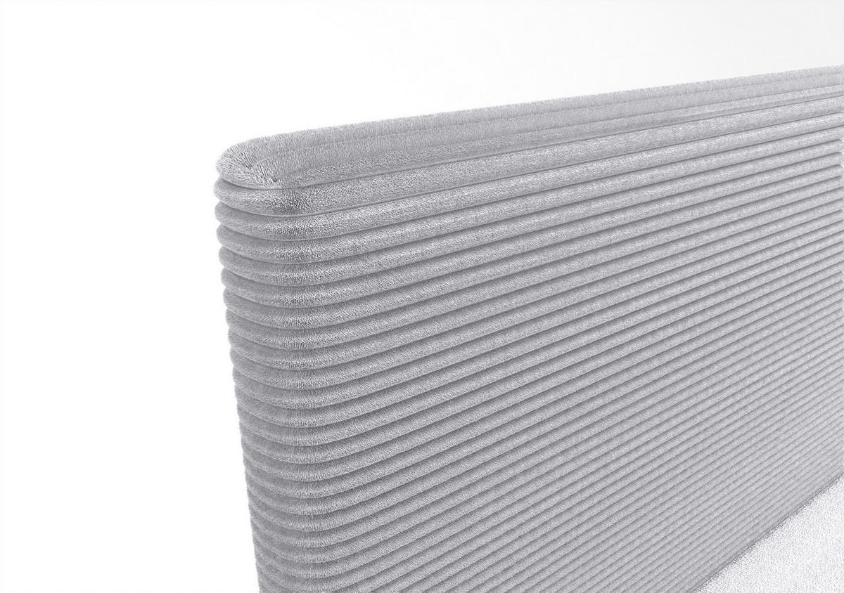 BOXBETT NARA mit Matratze H3, Bonell und Topper 140x200 POSO 110 - Hellgrau, Textil (140/200cm) - Bedante