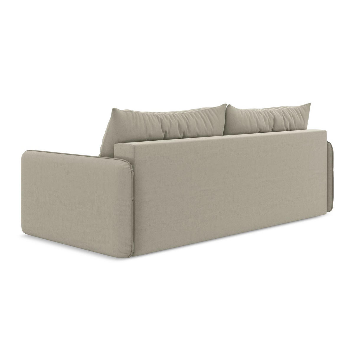 3-SITZER SOFA mit Schlaffunktion Samt Stoff Creme - Perlmutt/Creme, Kunststoff/Textil (216/86/105cm) - LaMiaSofa