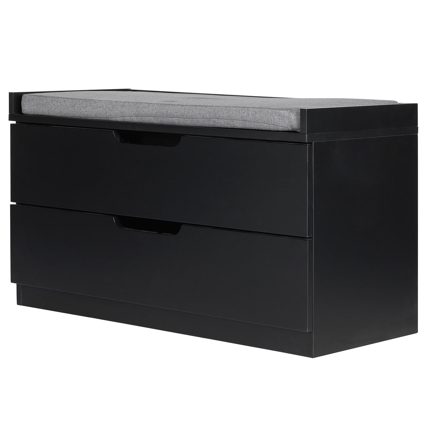 GARDEROBENBANK - Schwarz, Holzwerkstoff/Textil (80/45/36cm) - home24