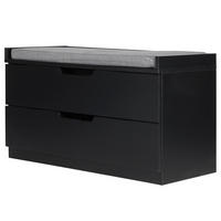 GARDEROBENBANK - Schwarz, Holzwerkstoff/Textil (80/45/36cm) - home24
