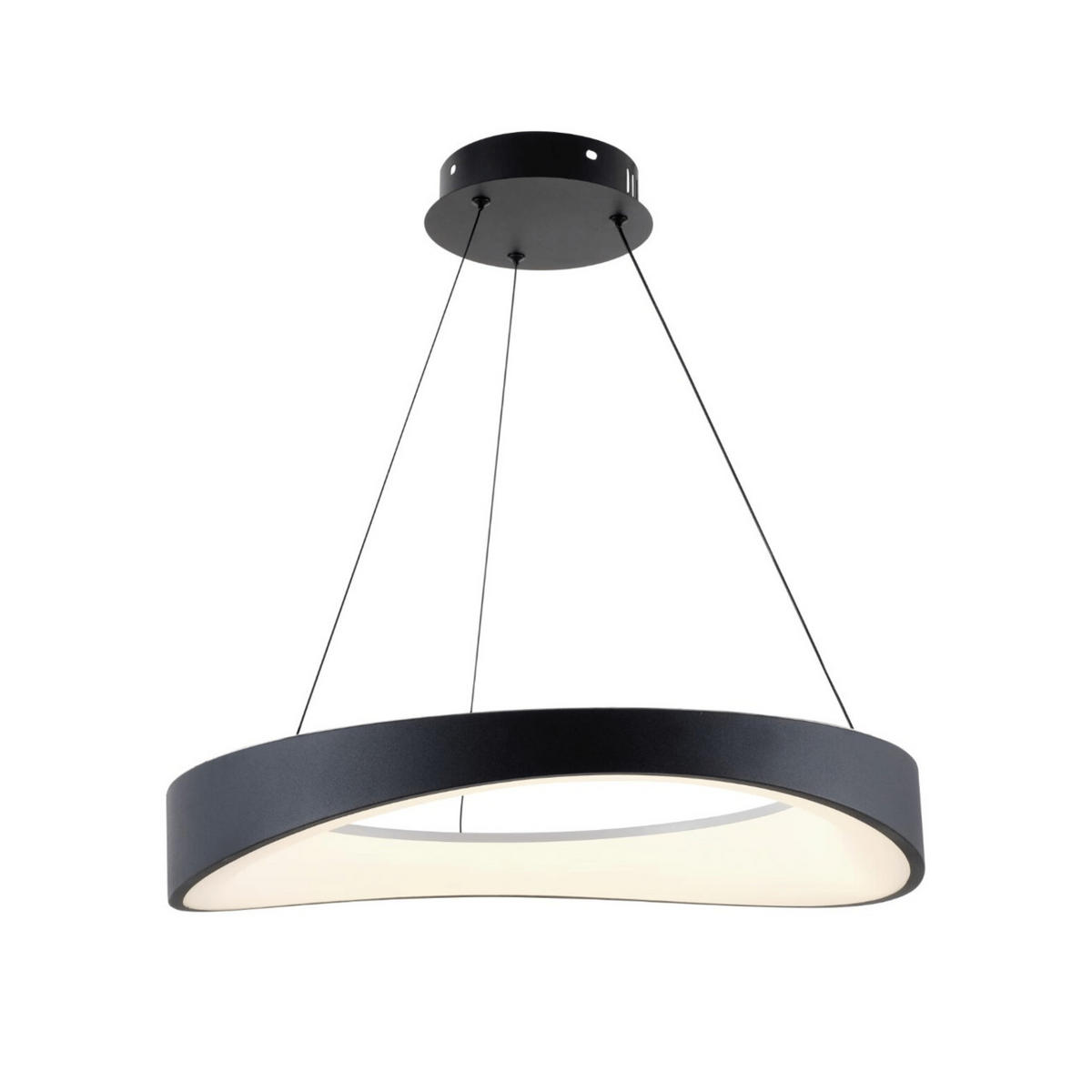 HÄNGELEUCHTE Belina, Schwarz, 52cm, Dimmbar - Schwarz, Metall (52/52/6cm) - KOSILUM