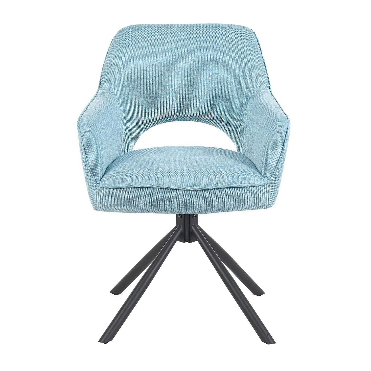 DREHSTUHL Mika-Ben - Schwarz/Hellblau, Textil/Metall (60/87/65cm) - DUBI Möbel