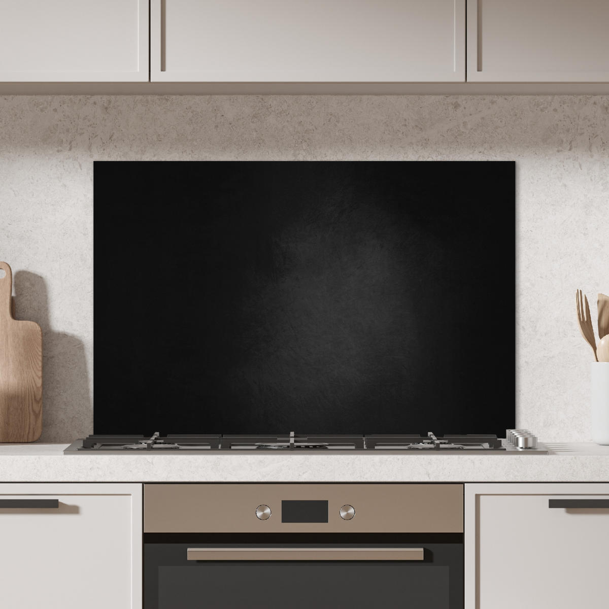 SPRITZSCHUTZ KÜCHE Beton - Schwarz - Grau - Strukturiert - Industriell 80x55 cm - Graphitfarben, Metall (80/0.3/55cm) - MuchoWow