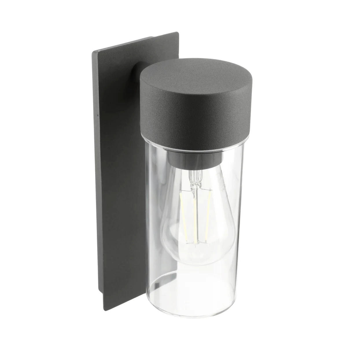AUSSENWANDLEUCHTE Anthrazitgrau E27 Klarer Diffusor IP54 - Dunkelgrau/Anthrazit, Metall (9/25/13cm) - CGC Europe