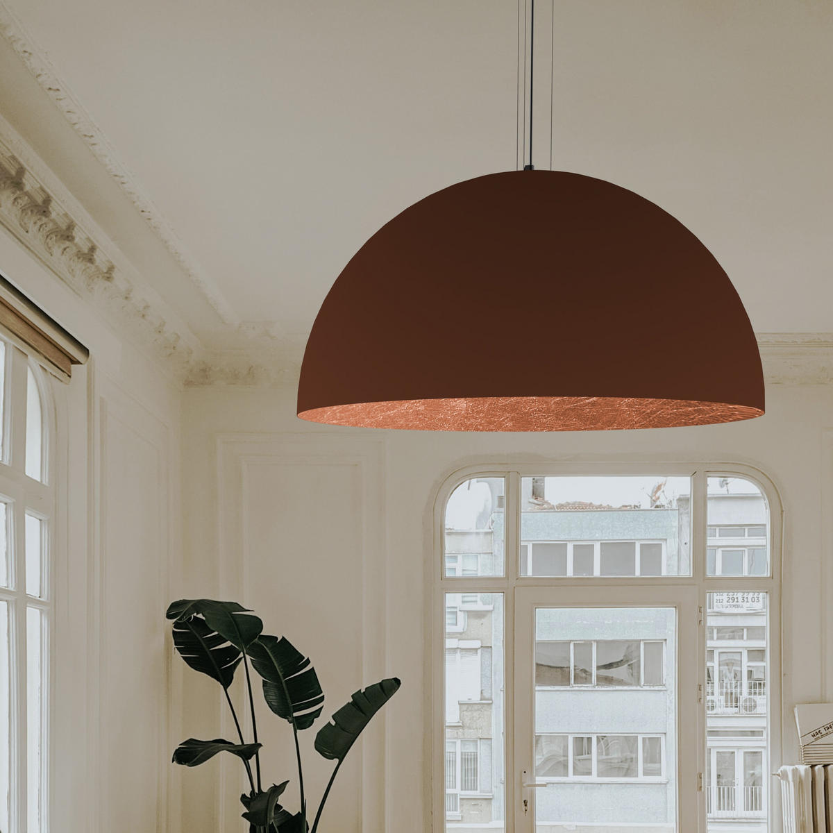 HÄNGELEUCHTE - Braun, Metall (80/80/40cm) - Lumicom