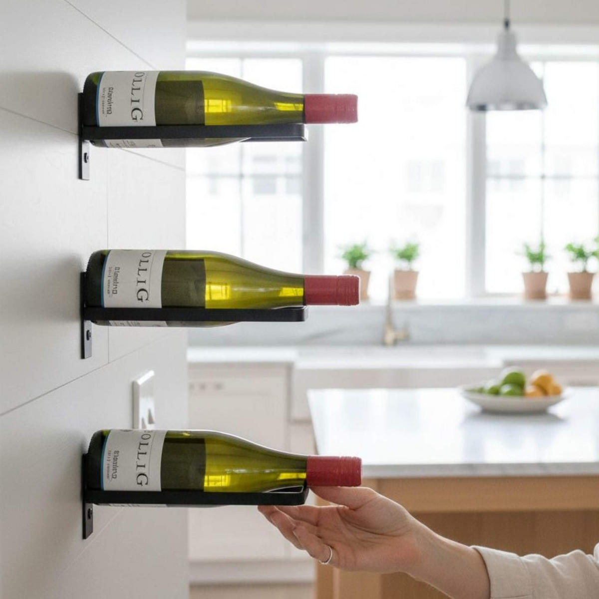 WEINREGAL 3er Set Metall Schwarz 30 cm - Schwarz, Metall (30/9/7cm) - DanDiBo