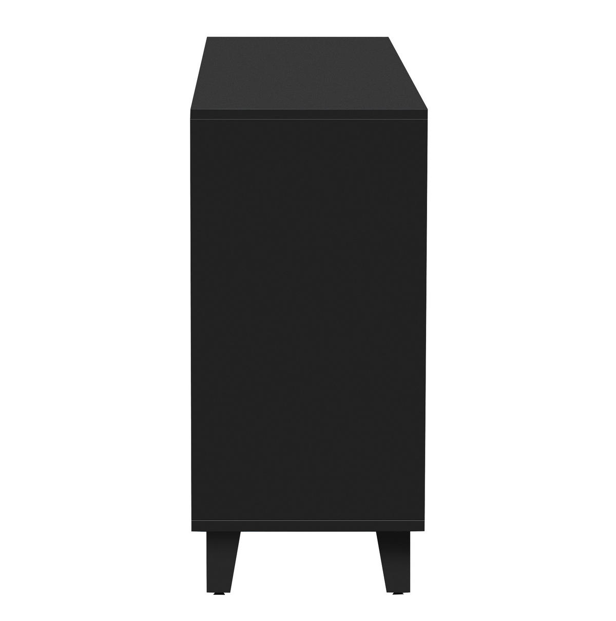 SIDEBOARD 160/40/84 cm schwarz aus MDF mit 4 Türen - Schwarz, Holzwerkstoff (160/84/40cm) - OKWISH