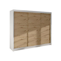 SCHWEBETÜRENSCHRANK Derby II - Eiche Artisan, Holzwerkstoff/Metall (200/215/58cm) - MIRJAN24