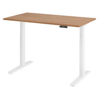 SCHREIBTISCH elektrisch XMKA 80/140/74 cm in Nussbaumfarben/Weiß - Nussbaumfarben/Weiß, Holzwerkstoff (80/140/74cm) - bümö