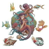 WANDAUFKLEBER 80x89cm - Unterwasser-Meerjungfrauen - Multicolor, Kunststoff (80/89/0.1cm) - Wallfluent