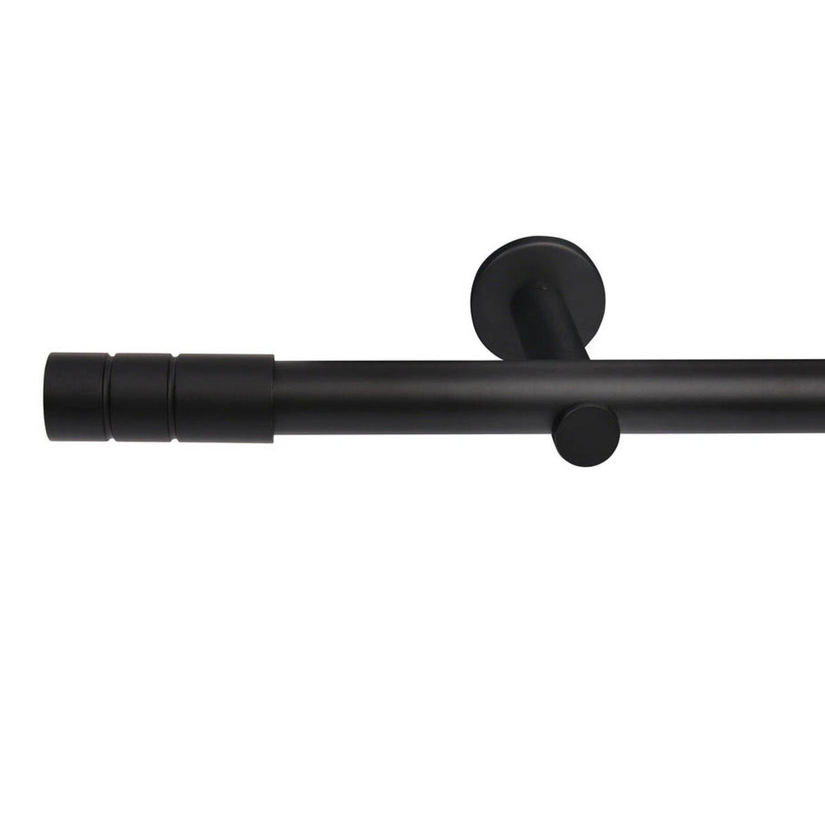 GARDINENSTANGE 1-Lauf Zylinder - Schwarz, Metall (60cm)