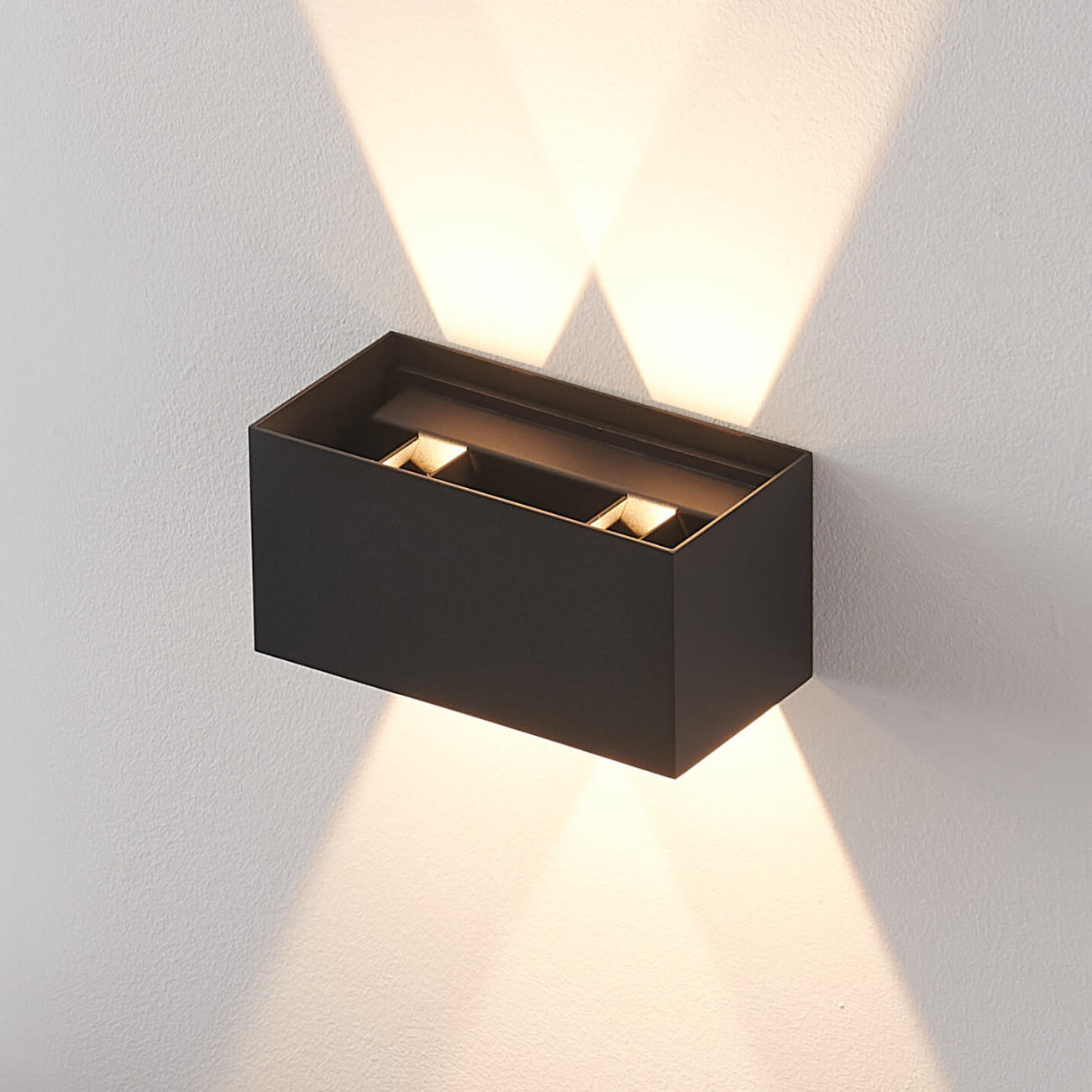 WANDLEUCHTE Cubic, Schwarz, 20cm, Dimmbar - Schwarz, Metall (10/10/20cm) - KOSILUM