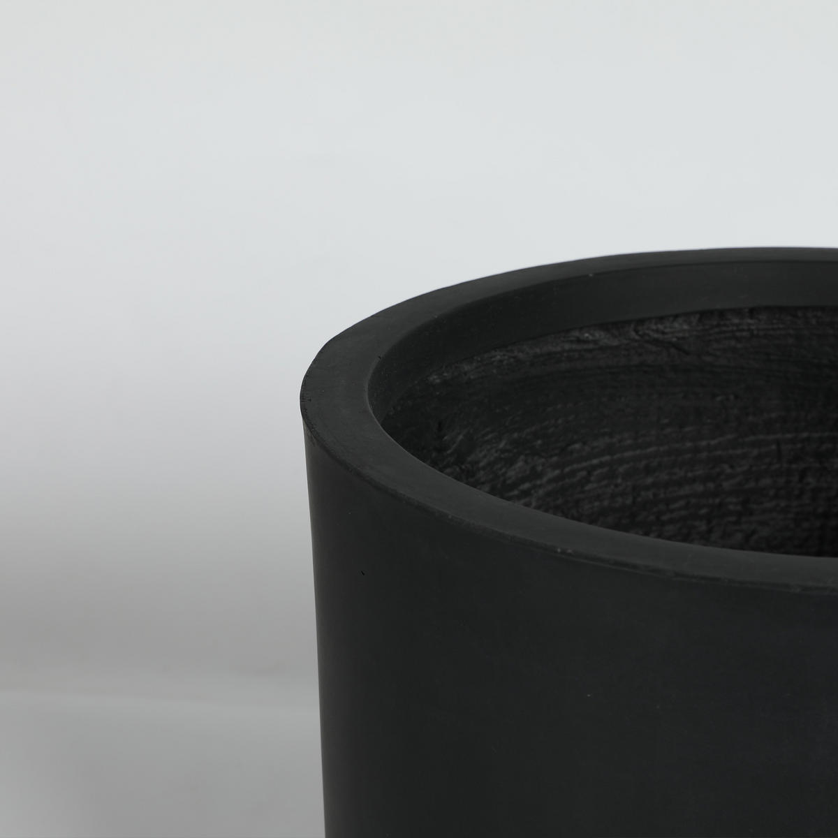 PFLANZTOPF Schwarz 2er Set, Ø 34/32 cm & Ø 40/40 cm, Magnesiumoxid, wetterfest - Schwarz, Stein (32.3cm) - PANGIVO