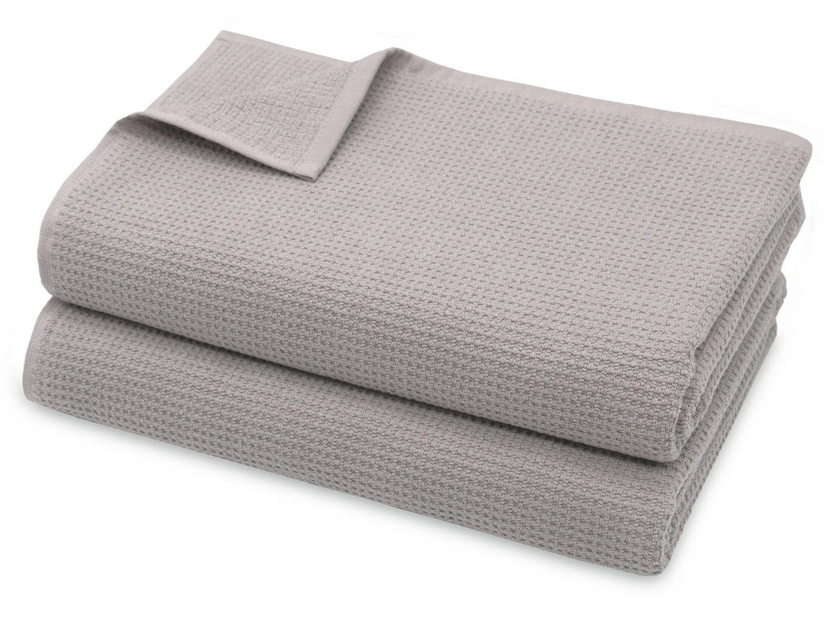 SAUNATUCH, 2er-Set, 70x180 cm, 100% Baumwolle, Grau - Grau, Textil (70/180cm) - Zollner