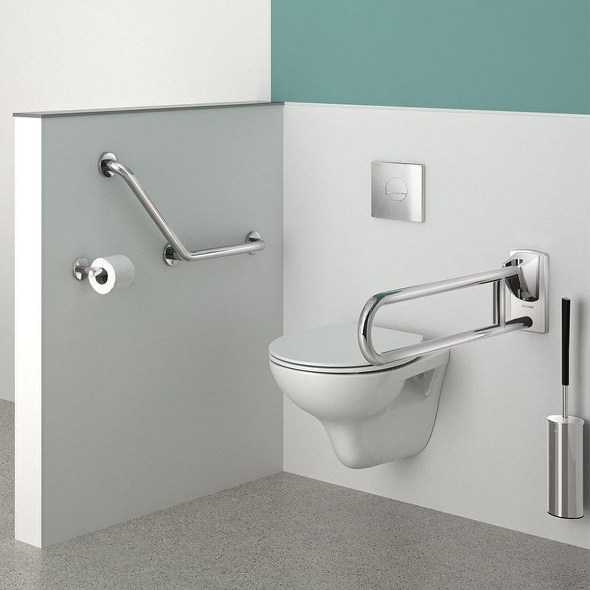 WC-PAPIERHALTER 1 Rolle Edelstahl hochglanzpoliert - Weiß Hochglanz, Metall (16/6.5/22cm) - Delabie