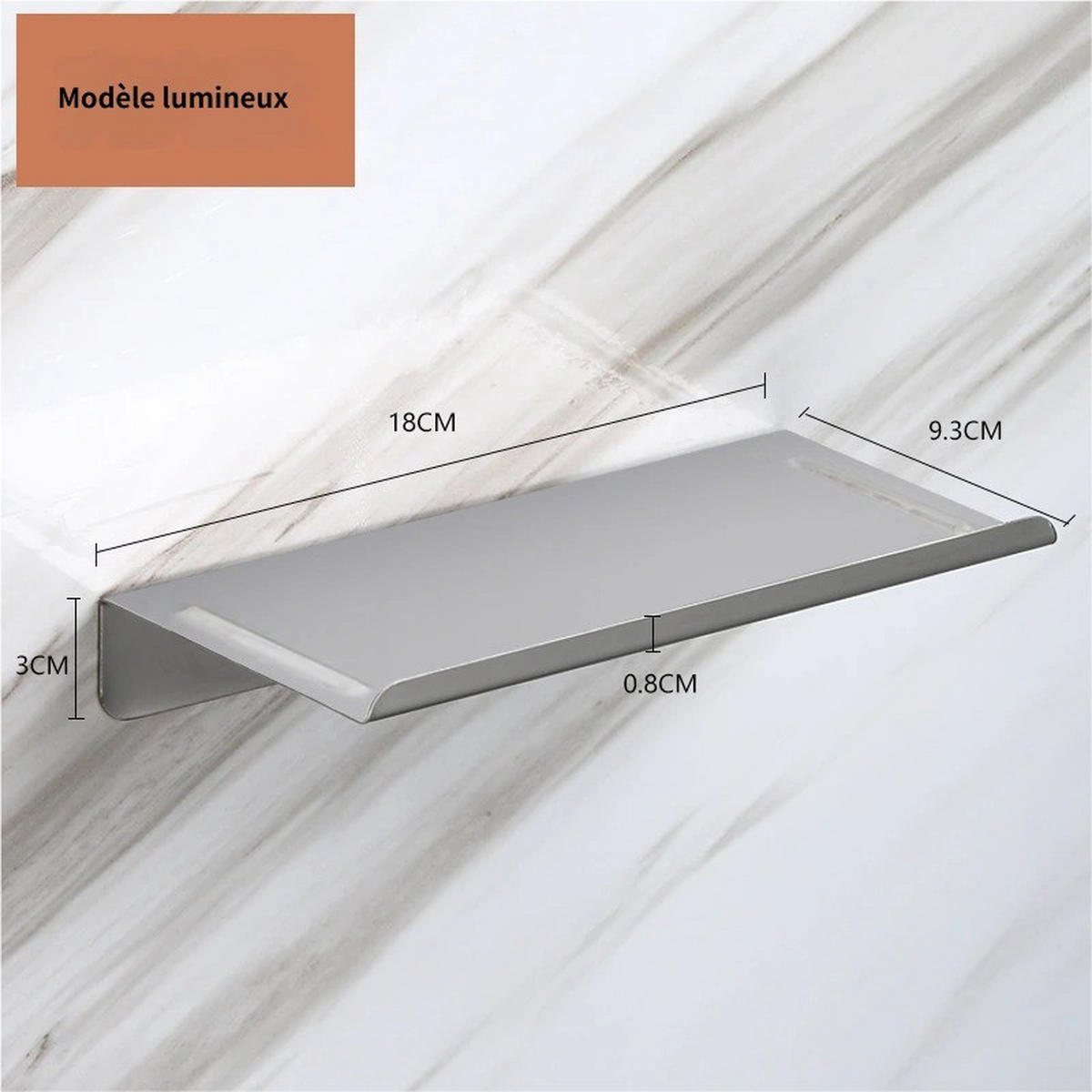 BADEWANNENABLAGE – 18 x 9,5 x 5,5 cm – Glänzend Silber - Silberfarben, Metall (19/7/11cm)