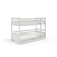 ETAGENBETT SIMBA mit Bettkasten 80x160 cm Weiß - Weiß, Holz (80/160cm) - MASSENO