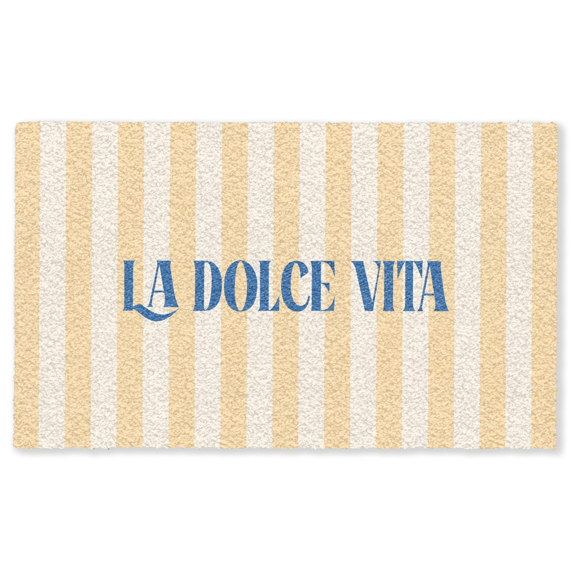 FUSSMATTE Blau – Gelb – Streifen – La Dolce Vita 150x90 cm - Hellgelb, Kunststoff (150/0.4cm) - MuchoWow