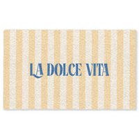 FUSSMATTE Blau – Gelb – Streifen – La Dolce Vita 150x90 cm - Hellgelb, Kunststoff (150/0.4cm) - MuchoWow