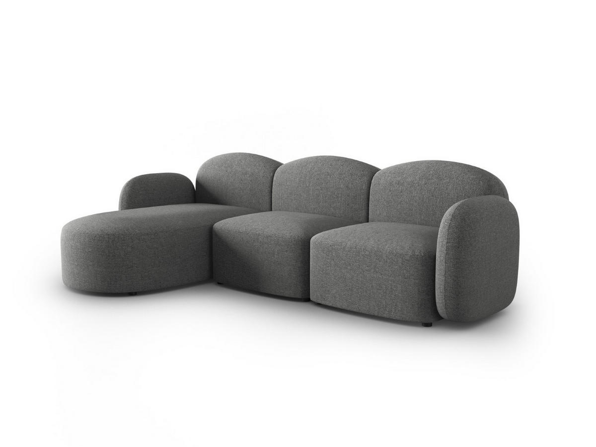 ECKSOFA links Blair aus Chenille-Stoff dunkelgrau mischung 4 Sitzplätze - Dunkelgrau, Textil (155/272cm) - Micadoni
