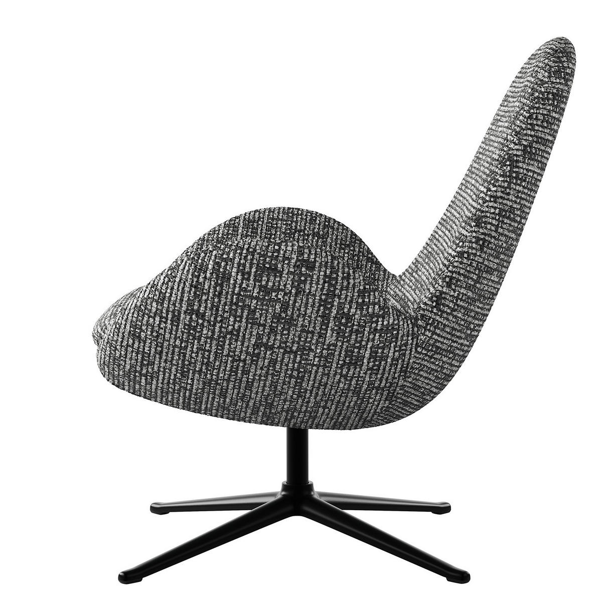 SESSEL - Schwarz/Grau, Textil/Metall (87/90/82cm) - home24