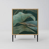 SIDEBOARD ROYAL GREEN, Eichefarben, 57,5x42x72,5 cm, Schwarze Metallfüße - Eichefarben/Multicolor, Holzwerkstoff/Metall (57.5/72.5/42cm) - SpaceRebels