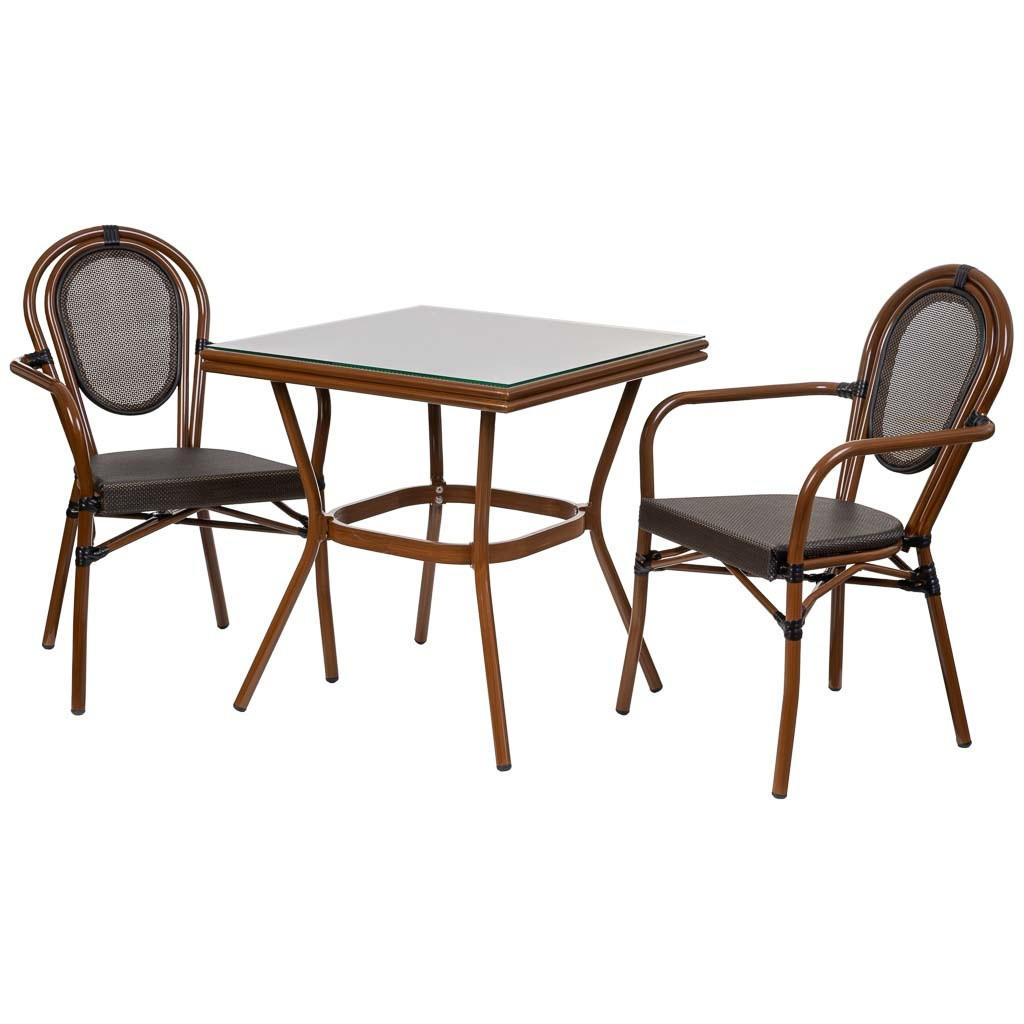 GARTEN-ESSGRUPPE, 3er-Set, braun - Braun, Metall - Wanderlust