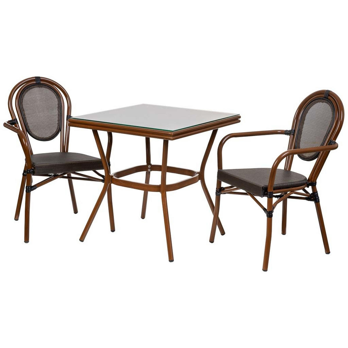 GARTEN-ESSGRUPPE, 3er-Set, braun - Braun, Metall - Wanderlust