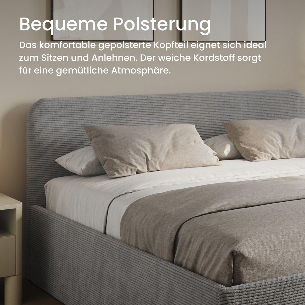 POSLTERBETT 180x200 cm in Grau - Grau, Holzwerkstoff/Textil (180/200cm) - Home Collective