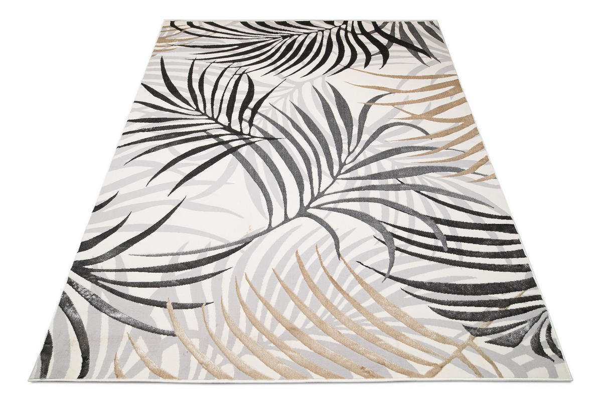 TEPPICH GOLDEN Creme Schwarz 160/230 cm - Creme/Schwarz, Kunststoff (160/230cm) - Tapiso