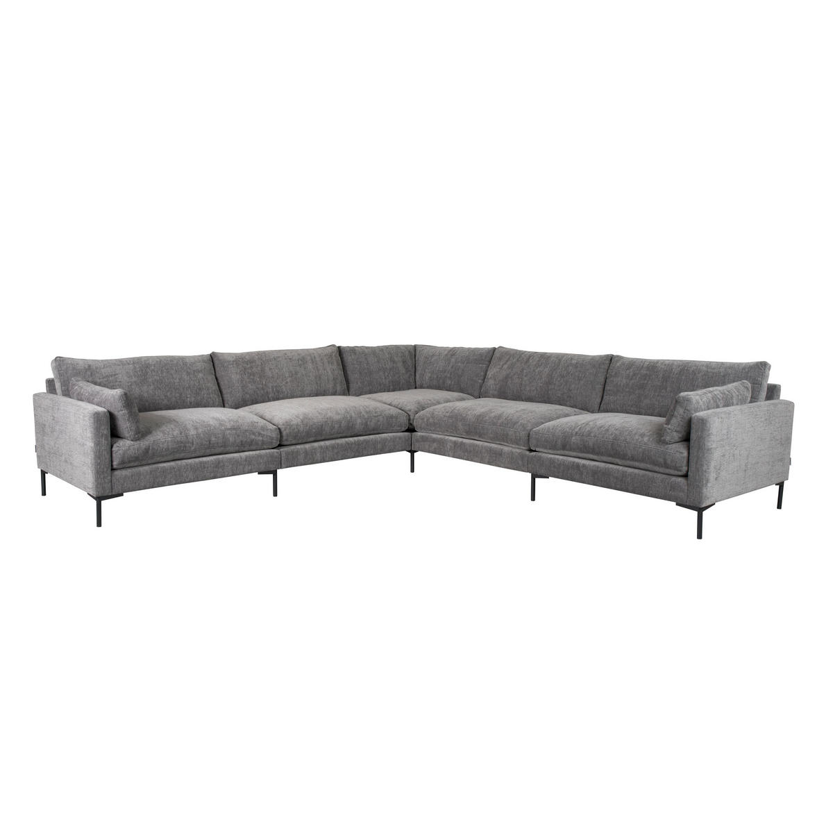 ECKSOFA 7-SITZER Summer Anthrazit - Grau, Textil (318/31.8cm) - Zuiver
