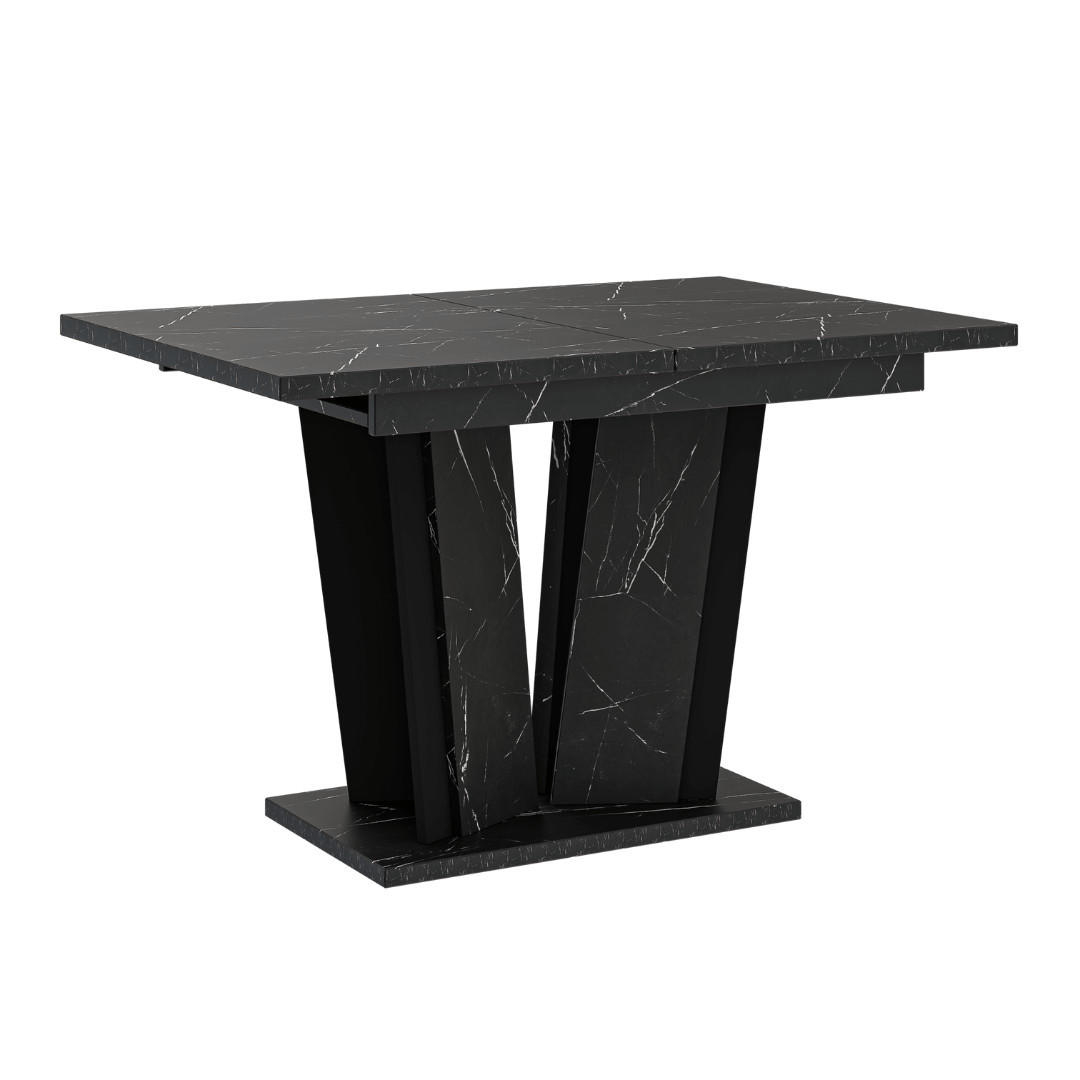 ESSTISCH Ausziehbar 120 - 160 cm Schwarz Marmoroptik - Schwarz, Holzwerkstoff (120/80/75cm) - PROSPERO