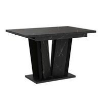 ESSTISCH Ausziehbar 120 - 160 cm Schwarz Marmoroptik - Schwarz, Holzwerkstoff (120/80/75cm) - PROSPERO