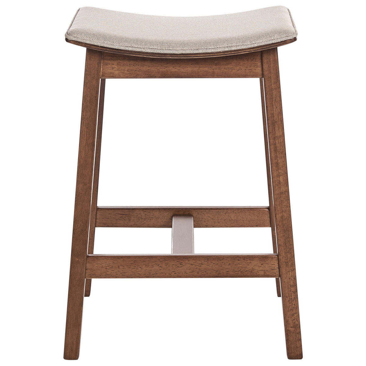 BARHOCKERN 2er-Set Beige Dixon - Beige/Dunkelbraun, Holz (45/63/39cm) - Beliani