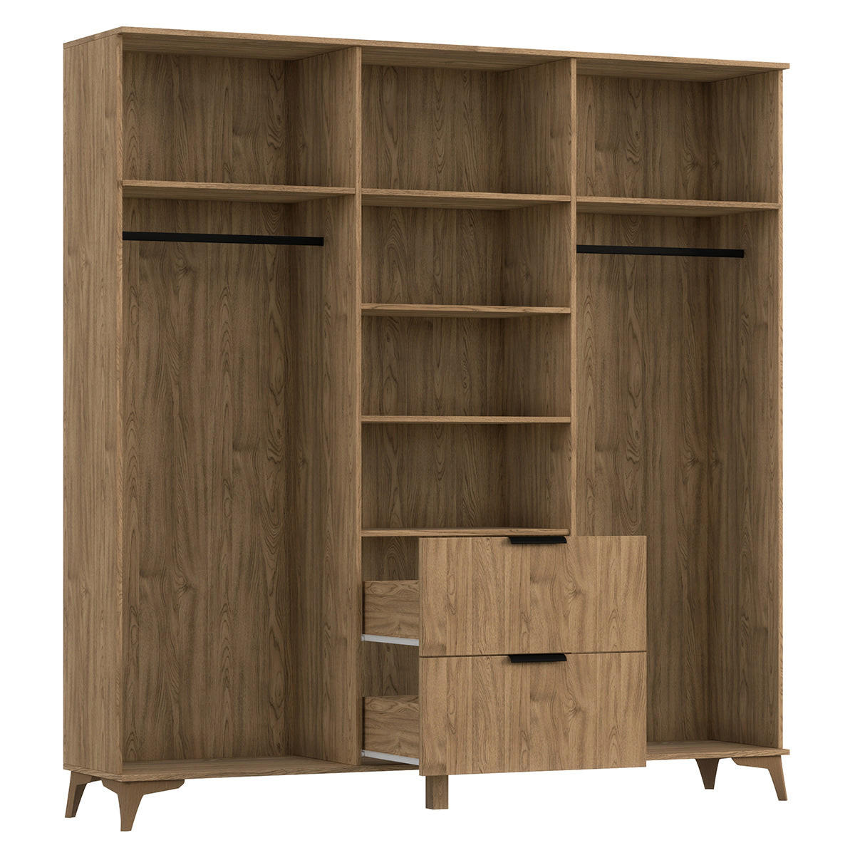 KLEIDERSCHRANK 3 Türen Esteban Holz - Braun, Holzwerkstoff (185/192/60cm) - Petits-meubles