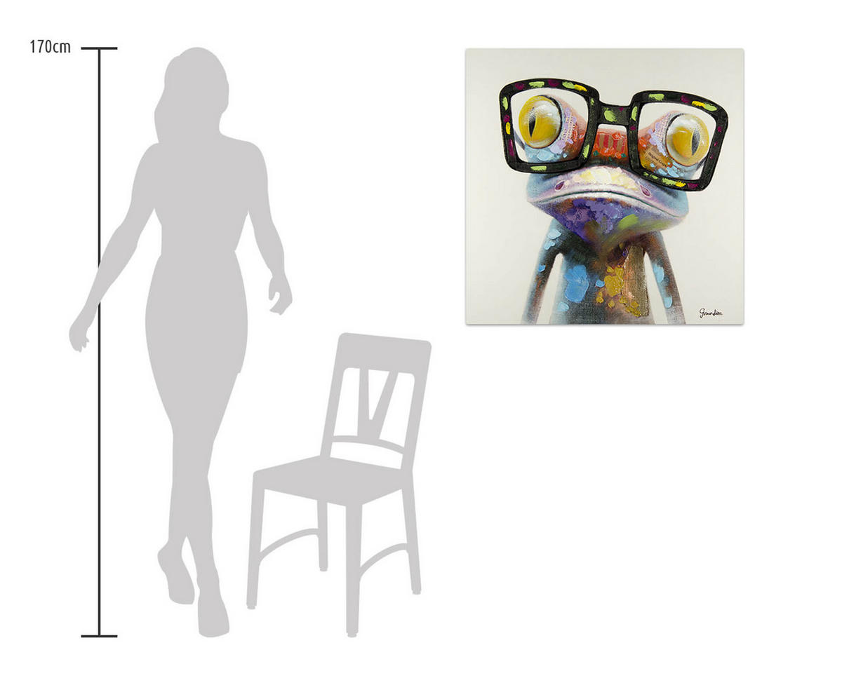 ÖLGEMÄLDE 80/80 cm - Multicolor, Holz/Textil (1.6/80cm) - KUNSTLOFT