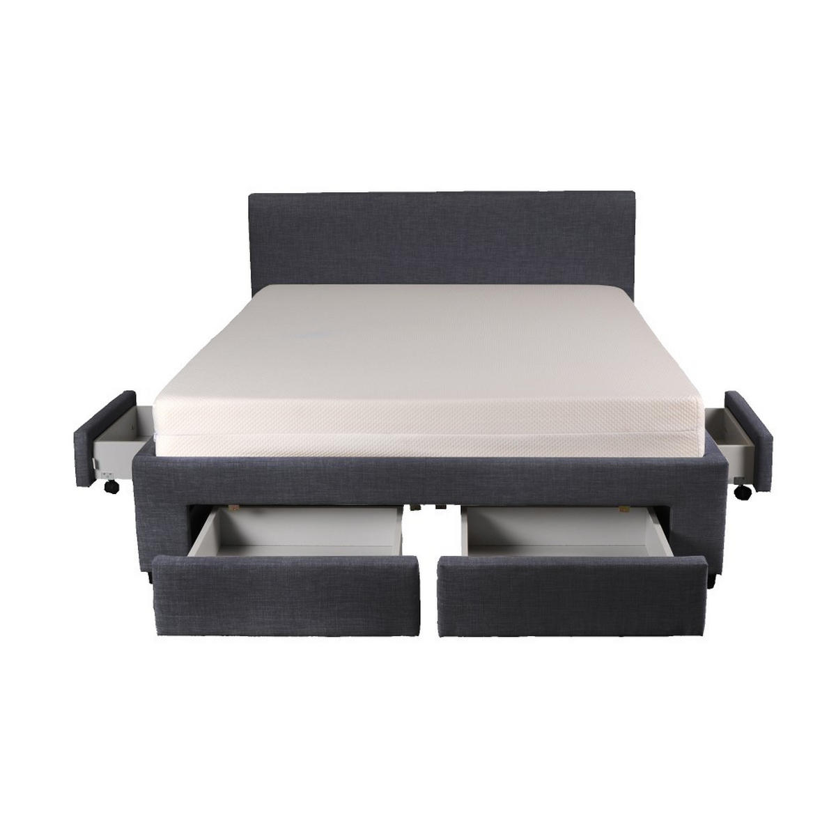 BETT LUGANO mit Schubladen/ Bett 140x190 - Dunkelgrau - Grau, Holzwerkstoff (140/190cm) - Weber Industries