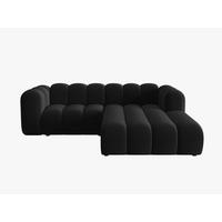 ECKSOFA modular rechts Lupine aus Samt schwarz 3 Sitzplätze - Schwarz, Textil (177/230cm) - Micadoni
