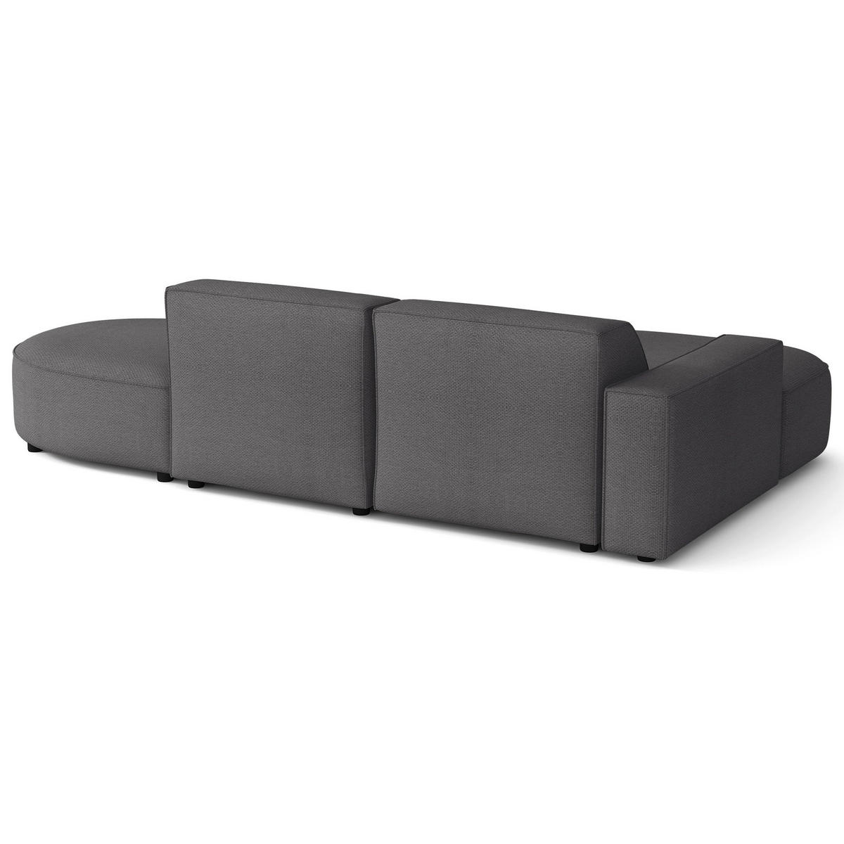 ECKSOFA Sallmo L-Form, 3-Sitzer, links 276 cm - Dunkelgrau/Schwarz, Kunststoff/Textil (276/166cm) - Selsey