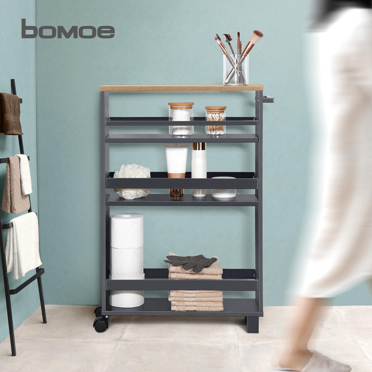 NISCHENWAGEN Hylla 50/79 cm Anthrazit - Anthrazit, Metall (15/79/50cm) - BoMoe